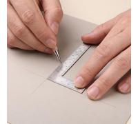 Small L Ruler Square Tool 4x2 Inch Stainless Steel Right Angle Ruler, 90 Degree Metal Framing Square for Woodworking, CarpenterSquare Measuring Tool for Engineers, Silver