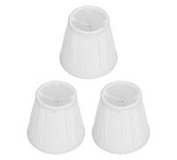 Small Lamp Shade Clip On Bulb Set of 3 for Candelabra Bulbs, Clip-On Lampshade Fabric Lampshade Table Light Cover for Table Lamp, Chandelier, Wall Lamp(White)