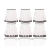Small Lamp Shade Set of 6, Clip on for Candelabra Bulbs Type Fabric Lampshade Modern Simple Candle Bulb Lamp Cover for Table Wall Floor Lamp