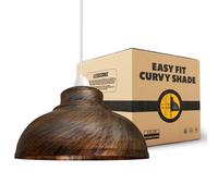 LEDSONE Lamp Shade 29cm Metal Retro Brushed Copper Dome Ceiling Light Shade Easy Fit Design Indoor Use for Bedroom Kitchen Office Living Room Hallways and Etc.