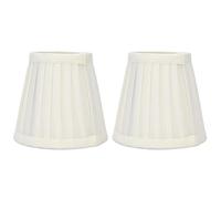 Small Lamp Shades Set of 2, 3.6x5.6x5.1 Inches Pleated Fabric Sconce Lampshades Modern Clip On Chandelier Shades Cover for E14 Bulb, Table Lamps, Floor Lamps (Cream)