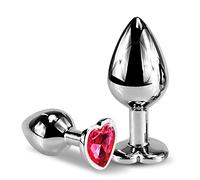 Small Large 2 x Anal Butt Plugs (Diameter 27 mm, Diameter 35 mm), Sex Toy for Women, Men, Metal Anal Plug with Crystal Plug, Beginner, Woman Set
