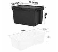 Wham 100% Upcycled Heavy Duty Box & Lid 62L Various