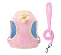 Small & Large Dogs & Cats Escape-Proof Adjustable Harness for Personalized Vest with Seat Belt Clip | Puppy Essentials for Travel, Walking & Training(Sakura Pink,XS)