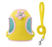 Small & Large Dogs & Cats Escape-Proof Adjustable Harness for Personalized Vest with Seat Belt Clip | Puppy Essentials for Travel, Walking & Training(Bright Yellow,S)