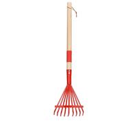 Small Leaf Rake with Wooden Handle - 28" for Kids &