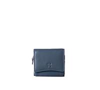 Small Leather Flapover Purse (Navy Blue)