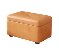 Small Leather Foot Stool for Living Room Padded Rectangular Pouf Footrest Ideal Vanity Chair & Dressing Table Stool Perfect Under Desk & Sofa Footrest 40x26x2 cm