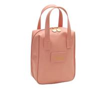 Small Leather Makeup Bag,Leather Makeup Bag - Travel Makeup Bag | Toiletries Bag with Divider and Handle, Portable Bag for Women and Girls, pink, Consulte la descripción, See description
