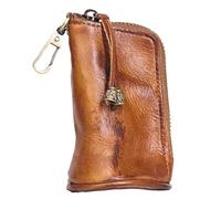 Small Leather Pouch Vintage Style Key Pouch Bucket Bag with Belt Loop & Zipper Multi-Compartment EDC Mini Coin Purse for Men, Ich Dekor