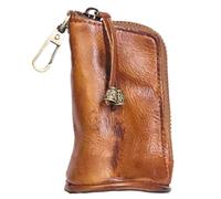 Small Leather Pouch Vintage Style Key Pouch Bucket Bag with Belt Loop & Zipper Multi-Compartment Mini Coin Purse for Men, Coin for Men