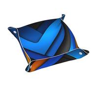 Small Leather Storage Tray Double-sided Shimmering Horizon Print Item Storage Foldable Durable Practical