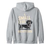 Small Legs Big Attitude Funny Dachshund Dog Zip Hoodie