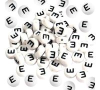 Small Letter Beads, 500PCS Acrylic Alphabet Beads, 7x4mm Round Vowel Letter, DIY for Bracelets Necklaces Jewelry Making Vowel