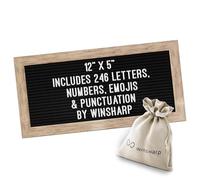 Small Letter Board | 12"x5" Mini Black Felt Classy Dark Stained Wooden Frame with White Letters | Premium Changeable Sign Boards for Home Decor Motivational Quotes Baby Announcement Price List