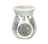 Small Light Blue Iridescent Crackle Oil Burner