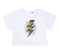 Small 'Lightning Bolt' Adult's Cotton Crop Top (CO00138569) White
