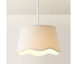 Small Lightshade Easy Fit Ceiling Shade Natural Linen Lampshade Scalloped Edge