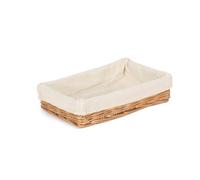Small Lined Straight-Sided Rectangular Wicker Tray