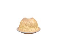 Small Lithophane Christmas Dome Tealight Candle Holder - Flying Sleigh