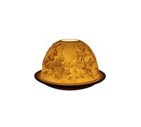 Small Lithophane Christmas Dome Tealight Candle Holder - Friends Of Santa Claus
