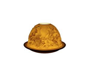 Small Lithophane Christmas Dome Tealight Candle Holder - Friends Of Santa Claus