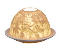 Small Lithophane Dome Tealight Candle Holder - Best Friends
