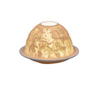 Small Lithophane Dome Tealight Candle Holder - Best Friends