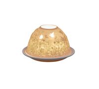 Small Lithophane Dome Tealight Candle Holder - Blue Tits And Blossoms