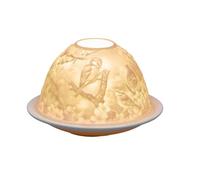 Small Lithophane Dome Tealight Candle Holder - Blue Tits And Blossoms