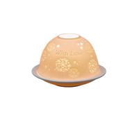 Small Lithophane Dome Tealight Candle Holder - With Love