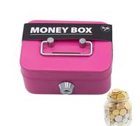Small Locker Box | Security Box with Key Lock, Safe, Metal Cash Box, Metal Coin Bank, Portable, Robust for Coin Collection in Daily Sale