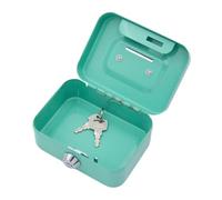 Small Locking Box - Green/Grey Metal Coin Bank, Mini Safe Storage, Secure Money Holder, Strong Money for Security Case | Adult Kids Coin Collection, Travel, Home, School, Office, Desk Organiser for