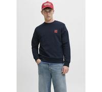 Small Logo Sweatshirt with Crew Neck Navy Blue