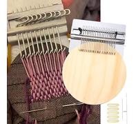 Small Loom Speedweve Type Weave Tool,darning Loom Quickly Mini Mending Convenient Darning Loom for Mending Jeans Socks Clothes Loom Machine Makes Beautiful Stitching DIY Weaving Arts (21 Hooks)