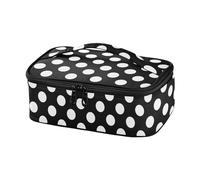 Small Lunch Bag White Polka Dots Insulated Mini Lunch Box for Women Men Kids Thermal Cooler Bags Handle for Picnic Work School