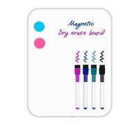 Small Magnetic Whiteboard 22 x 28 cm - Mini Dry Erase Board for Wall, Fridge & Locker - Includes Markers, Magnets & Mounting Kit - Ideal for Kids, Students, Home, Office, Sliver