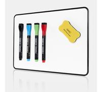 Small Magnetic Whiteboard - A4 Whiteboard with White Board Pens and Erasers, Smooth Writing and Easy to Dry Wipe, Suitable for Kids, Students, Writing, Drawing, Home, Office, School, Classroom