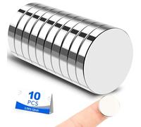 Small Magnets, 10 Pack Refrigerator Magnets 20x3mm Rare Earth Magnets Neodymium Magnets for Crafts, Whiteboard, Kitchen Cabinet