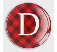Small Magnets Refrigerator Glass Monogram Initial Letter D Red And Black Buffalo Plaid Round Fridge Magnets Magnetic Stickers for Refrigerator Holiday Mailbox Garage Door School Decors