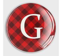 Small Magnets Refrigerator Glass Monogram Initial Letter G Red And Black Buffalo Plaid Round Fridge Magnets Magnetic Stickers for Refrigerator Holiday Mailbox Garage Door School Decors