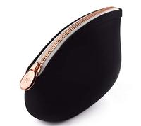 Small Makeup Bag by Pudinbag | The Premium Silicone Purse Bag | Vegan Hygenic Eco-friendly | Water and Heat Resistant, Black, 1 Count (Pack of 1), Minimalist