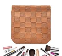 Small Makeup Bag - Cosmetic Organizer with Automatic Closure | Travel Makeup Organizer | for Women Students Professionals Brides Travel Gym Beach and Camping, brown, Please refer to the description