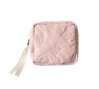 Small Makeup Bag for Purse Bow Mini Cosmetics Bag Cute Square Makeup Pouch Travel Mini Makeup Bag Portable Toiletry Cosmetic Pouch, Style 1, Simple