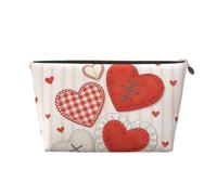 Small Makeup Bag for Purse - Waterproof Travel Toiletry Cosmetic Bags Portable Leather Makeup Storage Pouch Women Cosmetic Accessories Organizer(Love Heart)