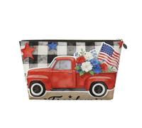 Small Makeup Bag for Purse - Waterproof Travel Toiletry Cosmetic Bags Portable Leather Makeup Storage Pouch Women Cosmetic Accessories Organizer(July 4th Freedom)