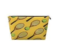 Small Makeup Bag for Purse - Waterproof Travel Toiletry Cosmetic Bags Portable Leather Makeup Storage Pouch Women Cosmetic Accessories Organizer(Tennis Ball)