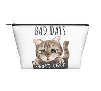 Small Makeup Bag for Women Teen Girls Small Cosmetic Toiletry Bag Travel Cute Pocket Makeup Bag Accessories Organizer Sad Cat