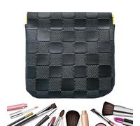 Small Makeup Bag - Self Closing Card Organizer, Travel Makeup Organizer - For Women Active Professional Students Travel Gym Beach Wedding, Black, Se référer au descriptif, Refer to description