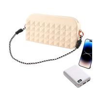 Small Makeup Bag - Silicone Cosmetic Bag, Mini Makeup Bag | Spacious & Protective Design The skincare vanity storage bag for daily travel, Apricot, Consulte la descripción, See description